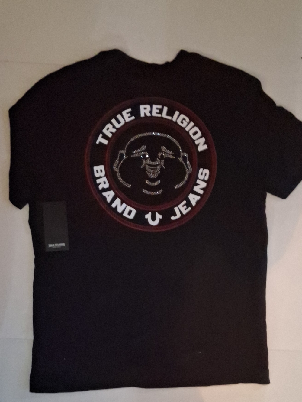 True Religion Crystal Buddah T-Shirt Color-Black Size-M NWT